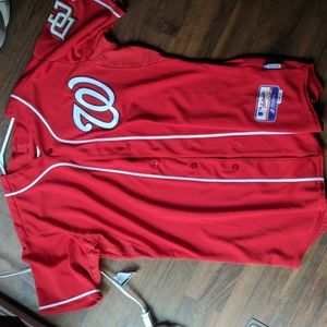 Majestic Washington Nationals Red Jersey size 44 Large